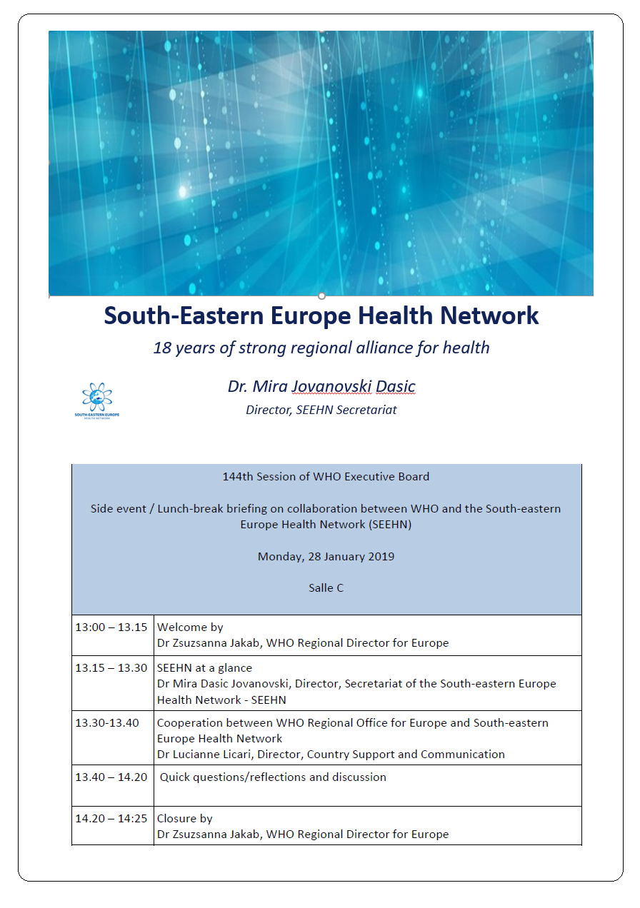 SEEHN at the WHO 144 Executive Board meeting